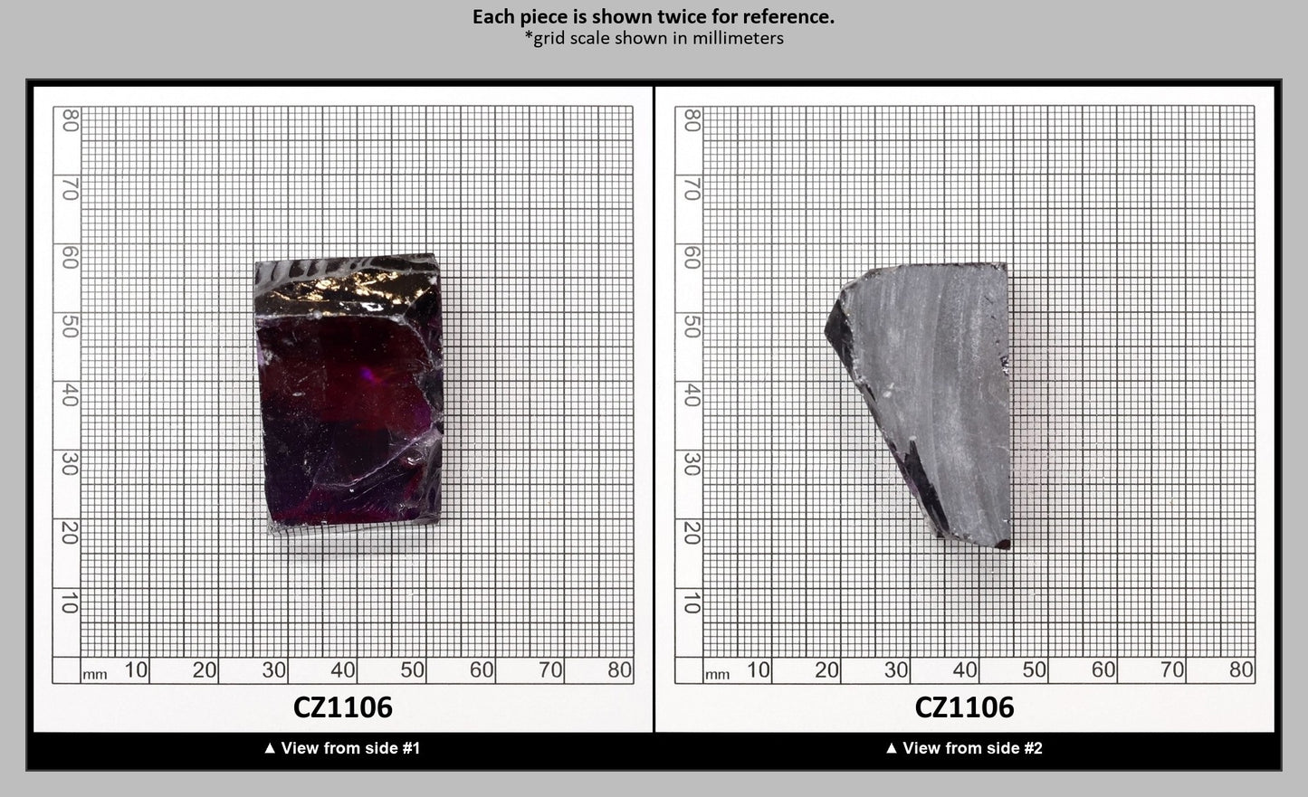 Amethyst Cubic Zirconia Faceting Rough for Gem Cutting - Various Sizes : CZ1106