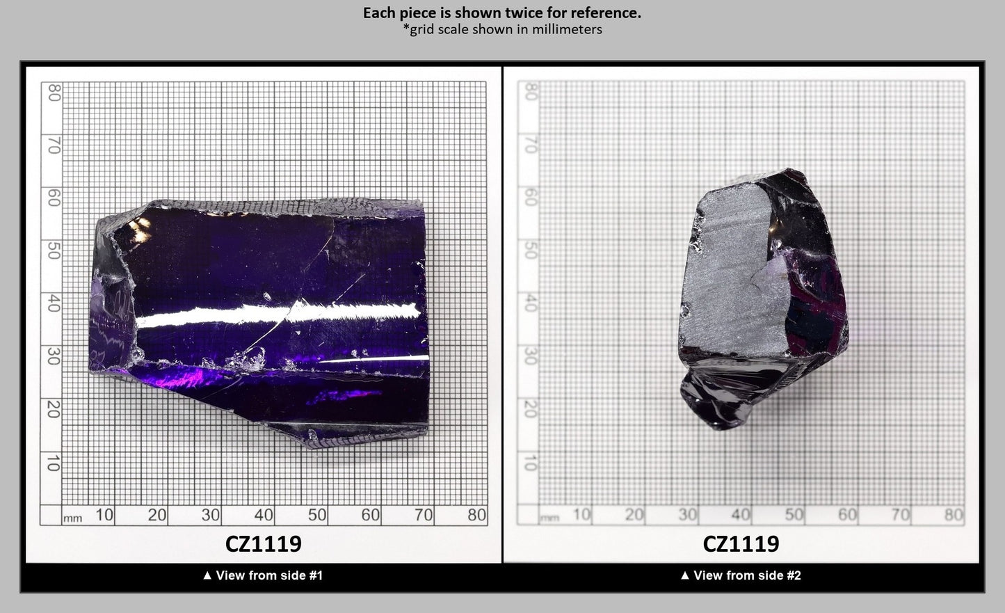 Violet Cubic Zirconia Faceting Rough for Gem Cutting - Various Sizes : CZ1119