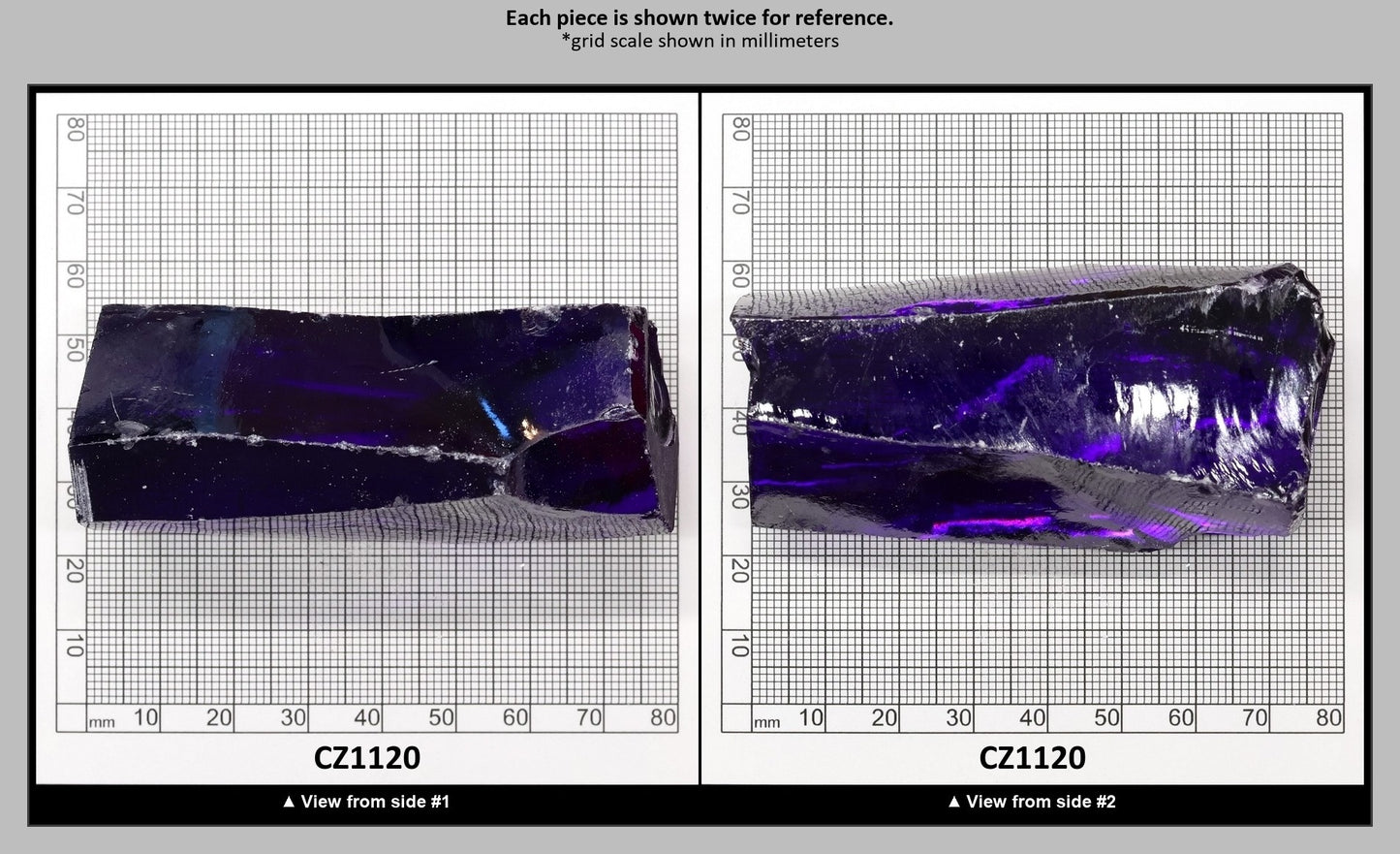 Violet Cubic Zirconia Faceting Rough for Gem Cutting - Various Sizes : CZ1120