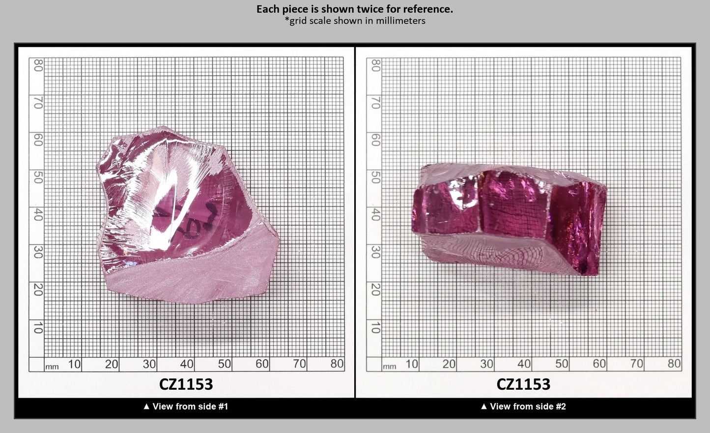 Rose Cubic Zirconia Faceting Rough for Gem Cutting - Various Sizes : CZ1153