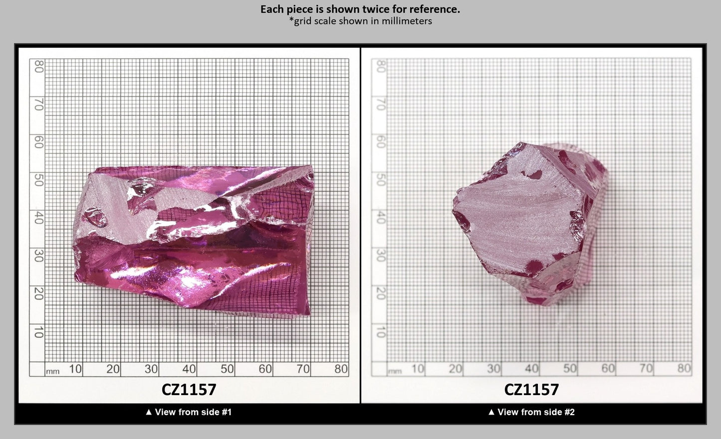 Rose Cubic Zirconia Faceting Rough for Gem Cutting - Various Sizes : CZ1157