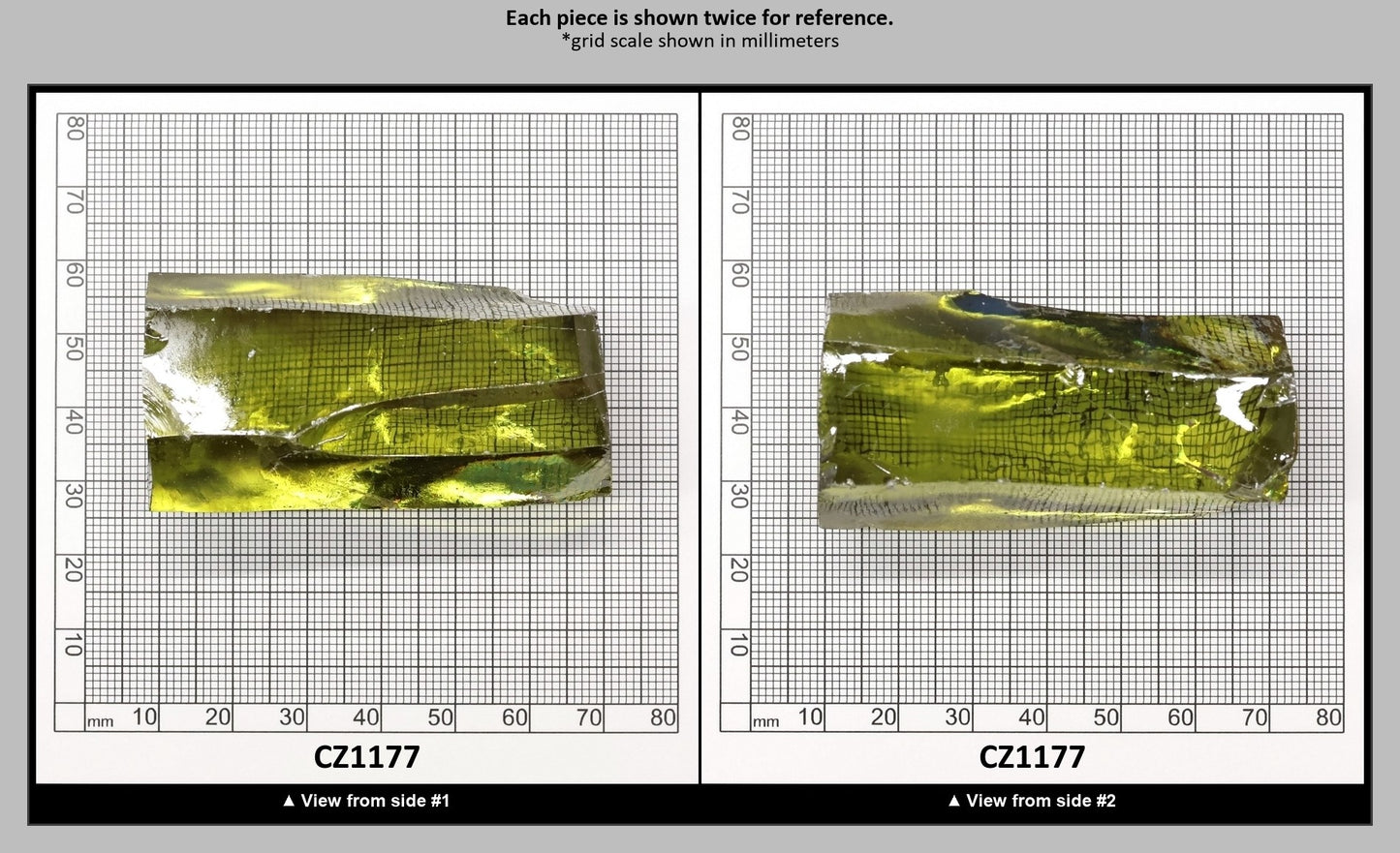 Olive Cubic Zirconia Faceting Rough for Gem Cutting - Various Sizes : CZ1177