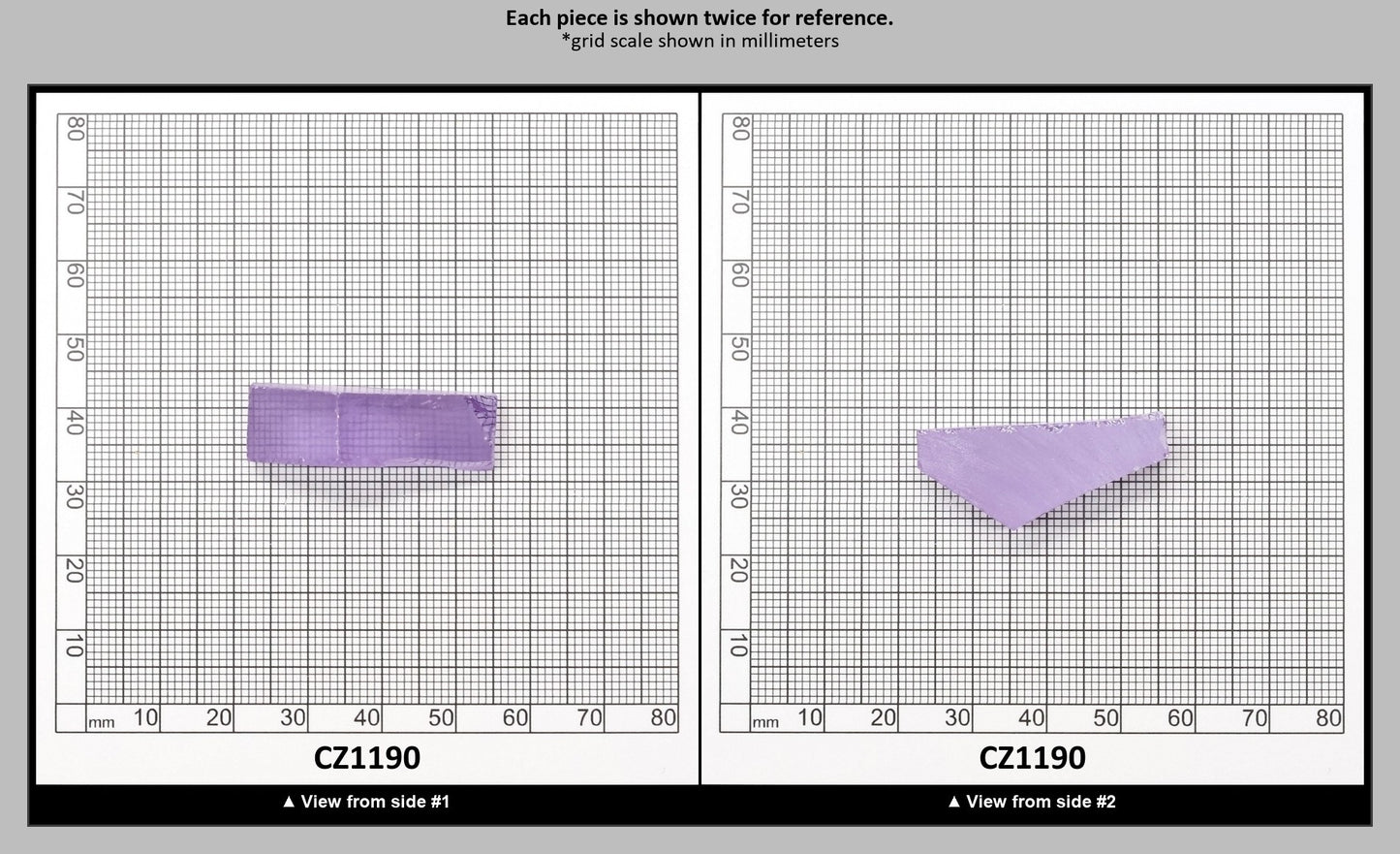 Dark Lavender Cubic Zirconia Faceting Rough for Gem Cutting - Various Sizes : CZ1190
