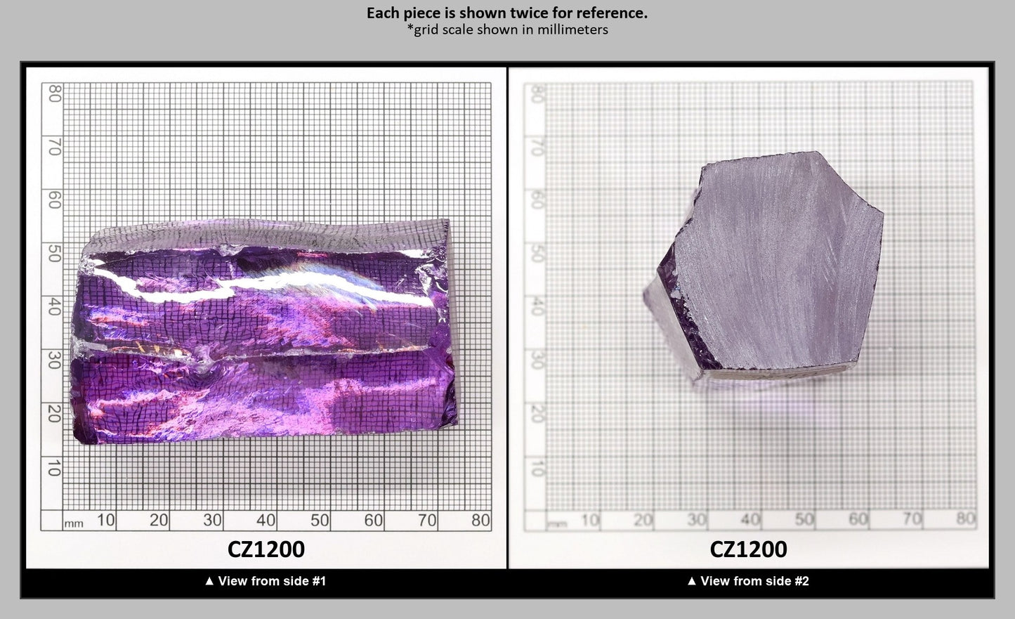 Dark Lavender Cubic Zirconia Faceting Rough for Gem Cutting - Various Sizes : CZ1200