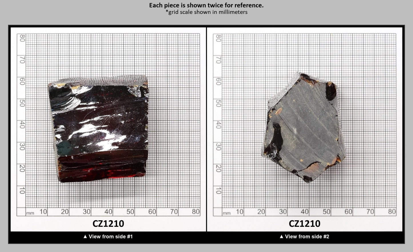 Dark Garnet Cubic Zirconia Faceting Rough for Gem Cutting - Various Sizes : CZ1210