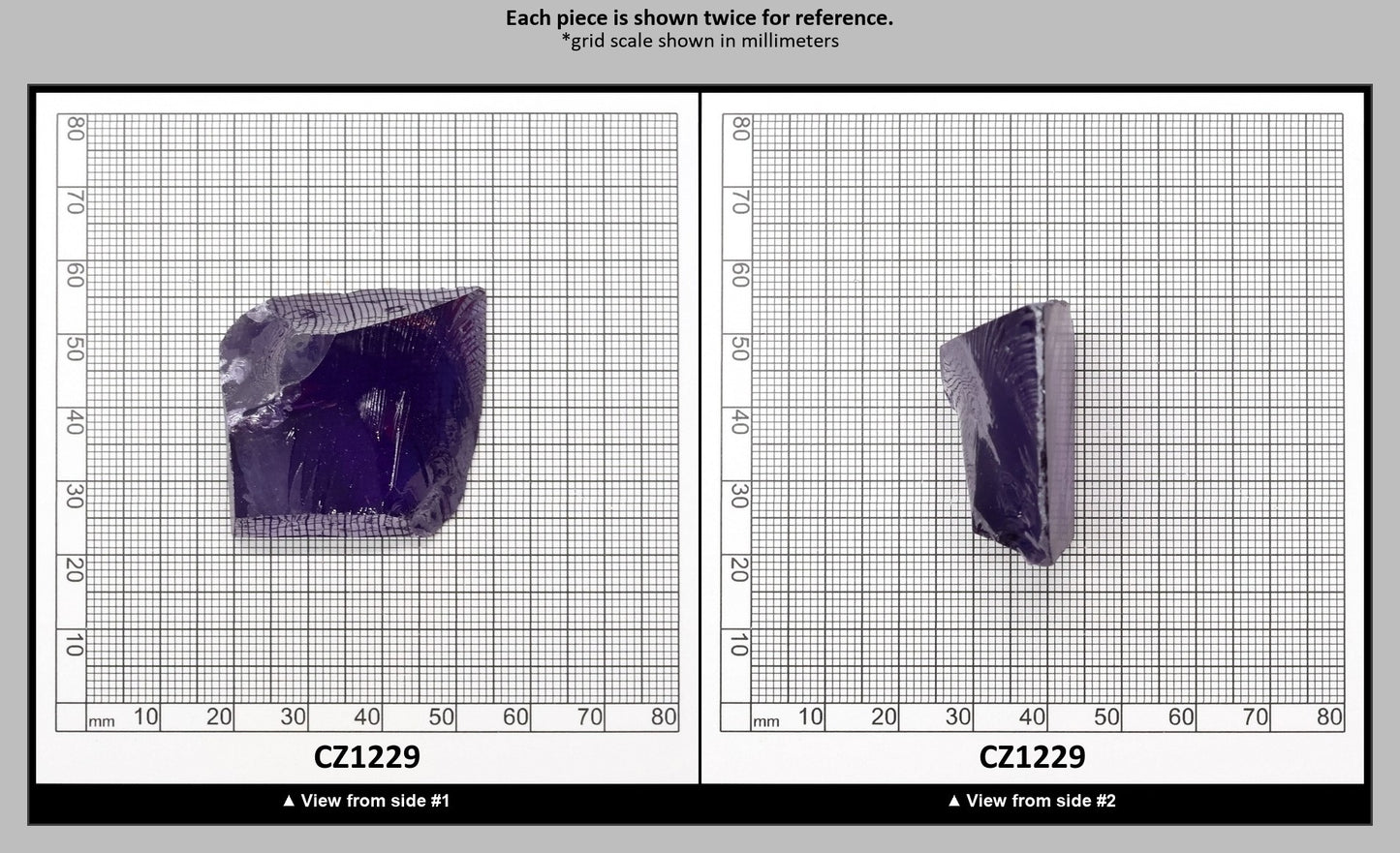 Dark Violet Cubic Zirconia Faceting Rough for Gem Cutting - Various Sizes : CZ1229