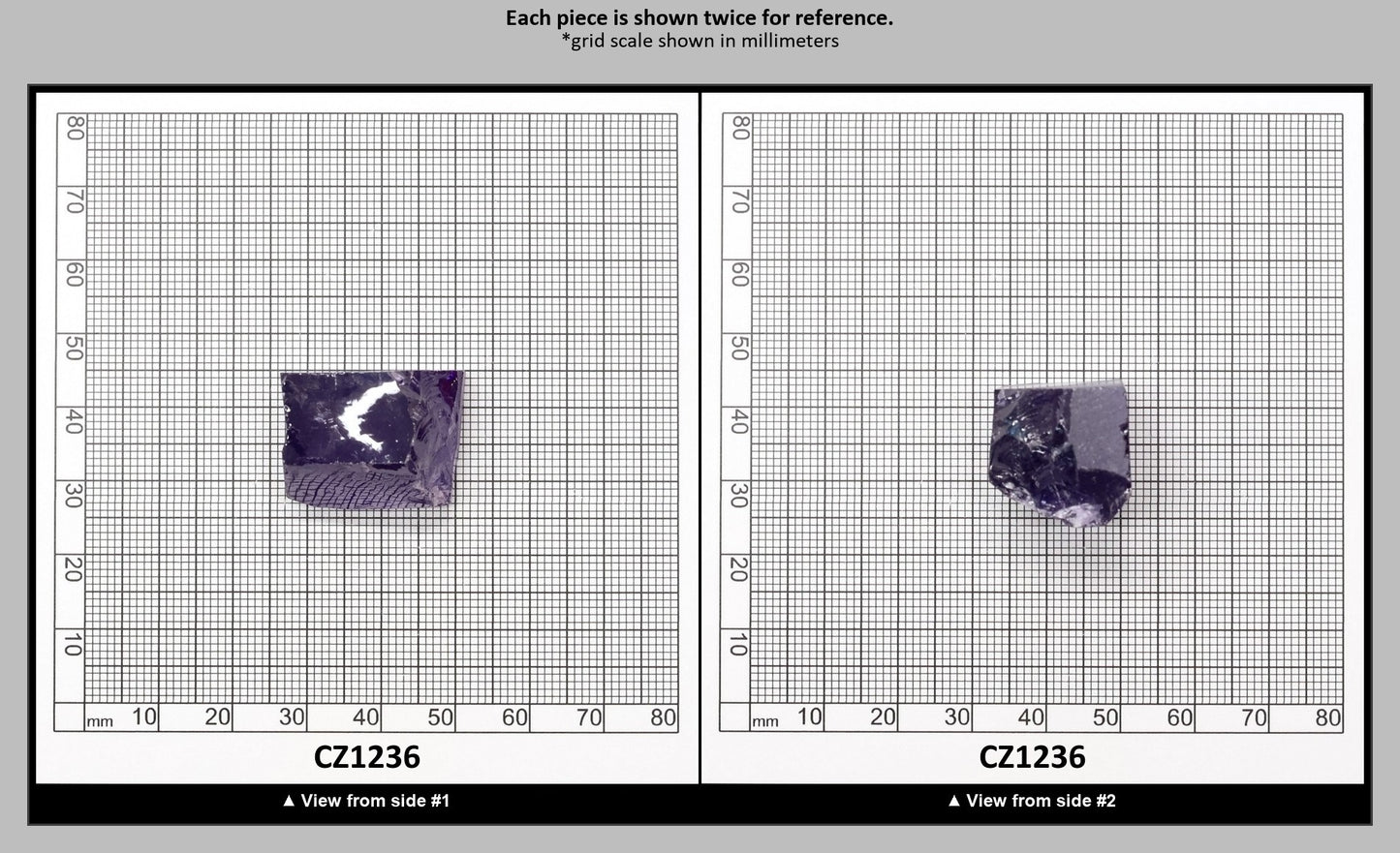 Dark Amethyst Cubic Zirconia Faceting Rough for Gem Cutting - Various Sizes : CZ1236