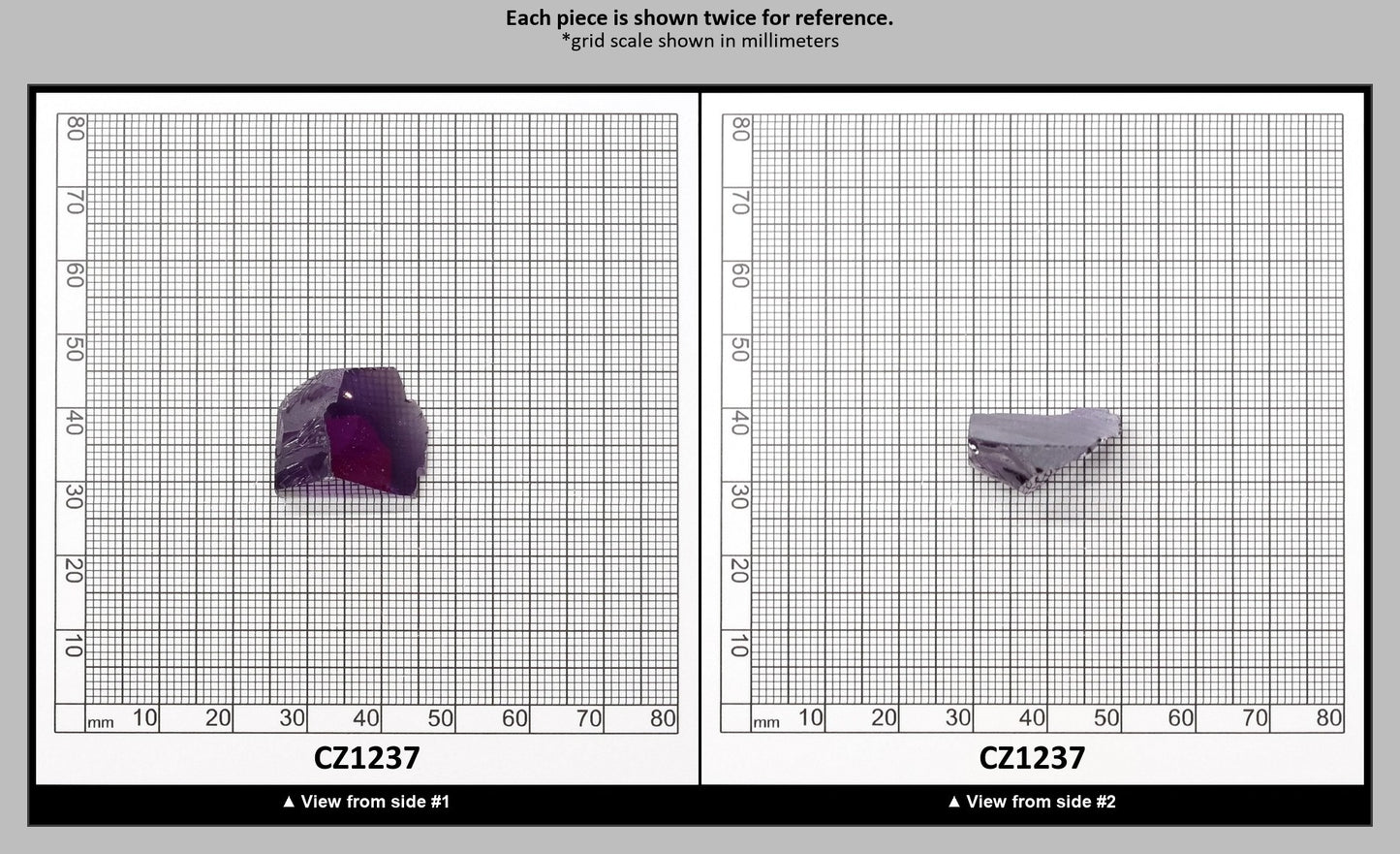 Dark Amethyst Cubic Zirconia Faceting Rough for Gem Cutting - Various Sizes : CZ1237
