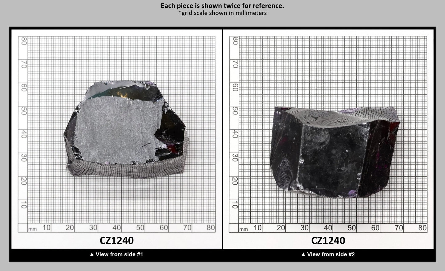 Dark Amethyst Cubic Zirconia Faceting Rough for Gem Cutting - Various Sizes : CZ1240