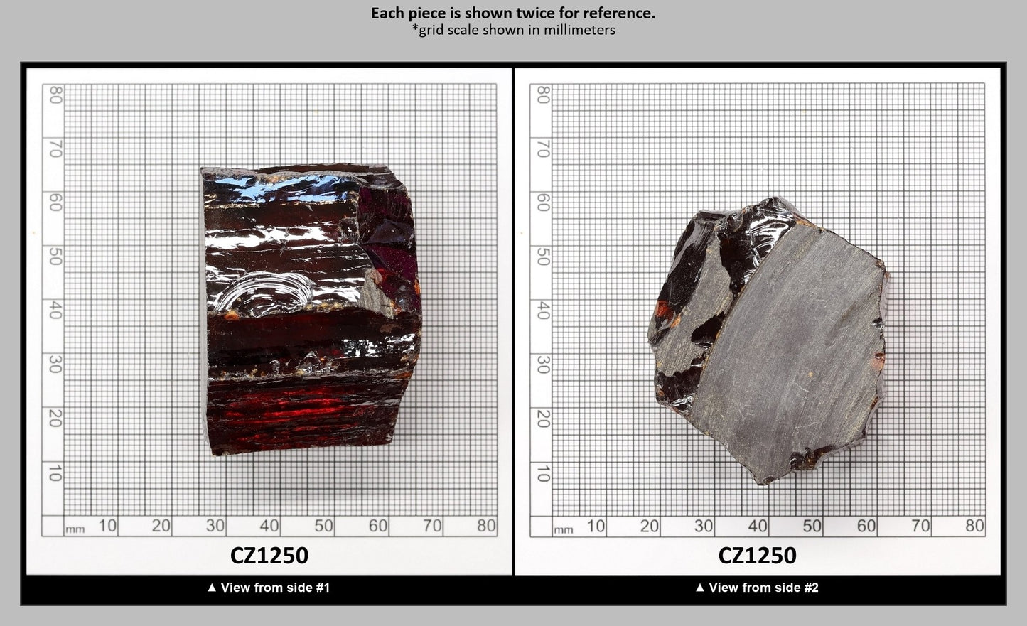 Dark Red Cubic Zirconia Faceting Rough for Gem Cutting - Various Sizes : CZ1250