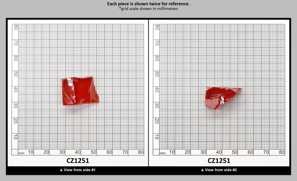 Red Cubic Zirconia Faceting Rough for Gem Cutting - Various Sizes : CZ1251