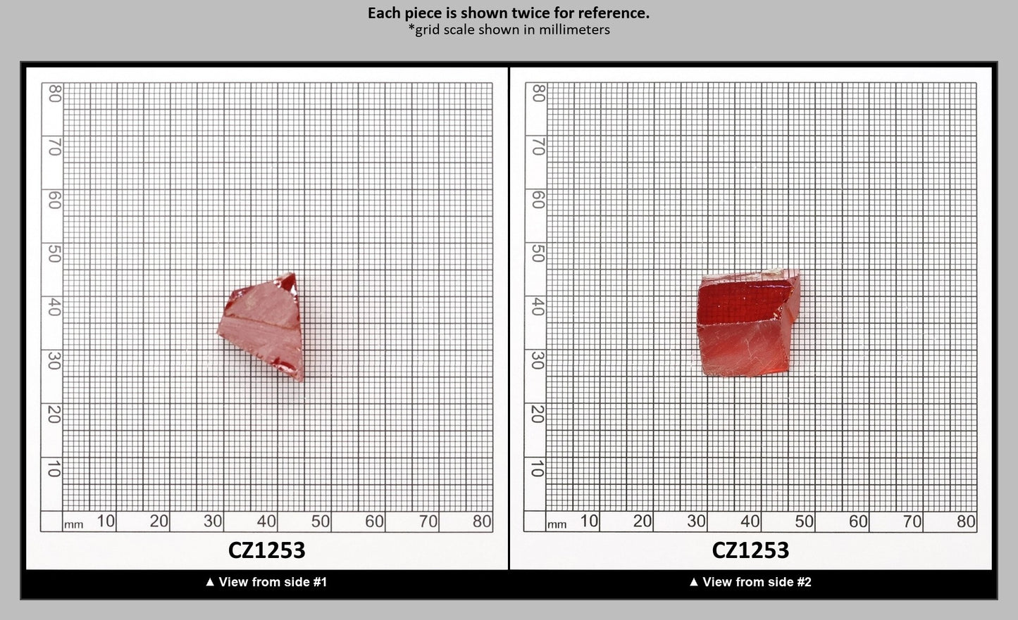 Red Cubic Zirconia Faceting Rough for Gem Cutting - Various Sizes : CZ1253
