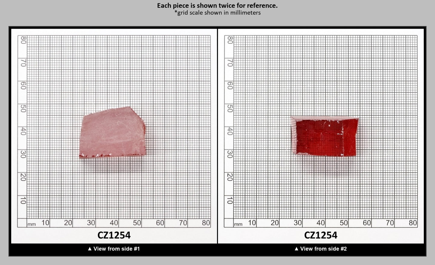Red Cubic Zirconia Faceting Rough for Gem Cutting - Various Sizes : CZ1254