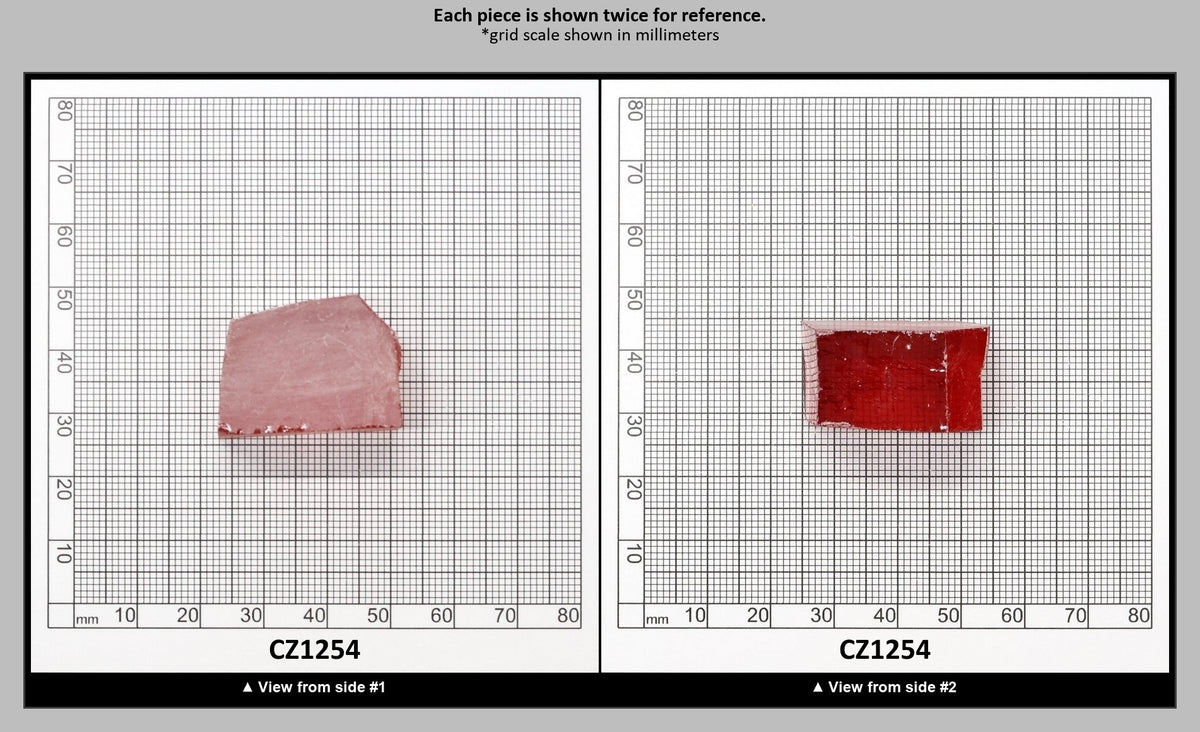 Red Cubic Zirconia Faceting Rough for Gem Cutting - Various Sizes : CZ1254