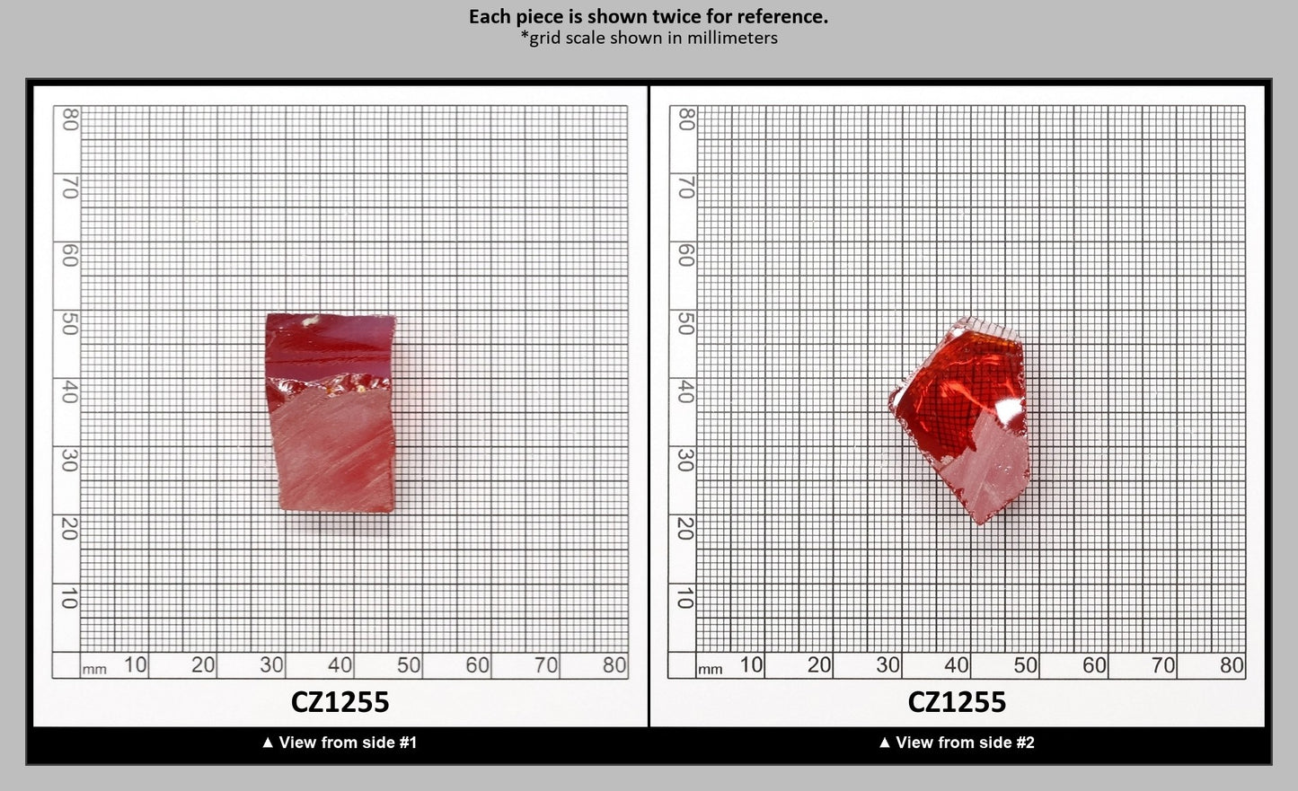 Red Cubic Zirconia Faceting Rough for Gem Cutting - Various Sizes : CZ1255