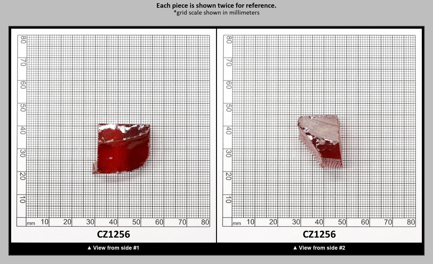 Red Cubic Zirconia Faceting Rough for Gem Cutting - Various Sizes : CZ1256