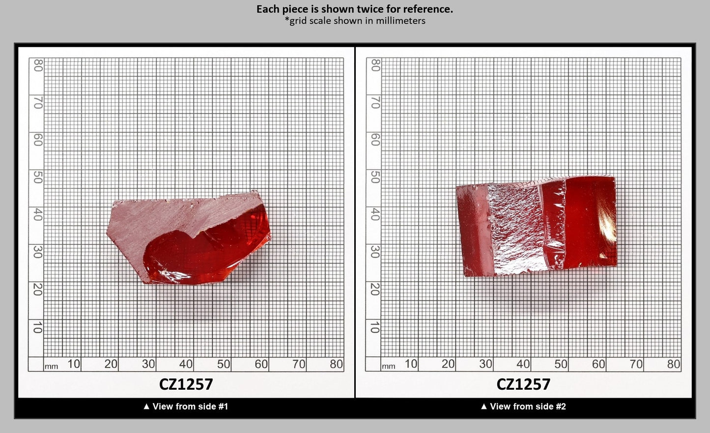 Red Cubic Zirconia Faceting Rough for Gem Cutting - Various Sizes : CZ1257