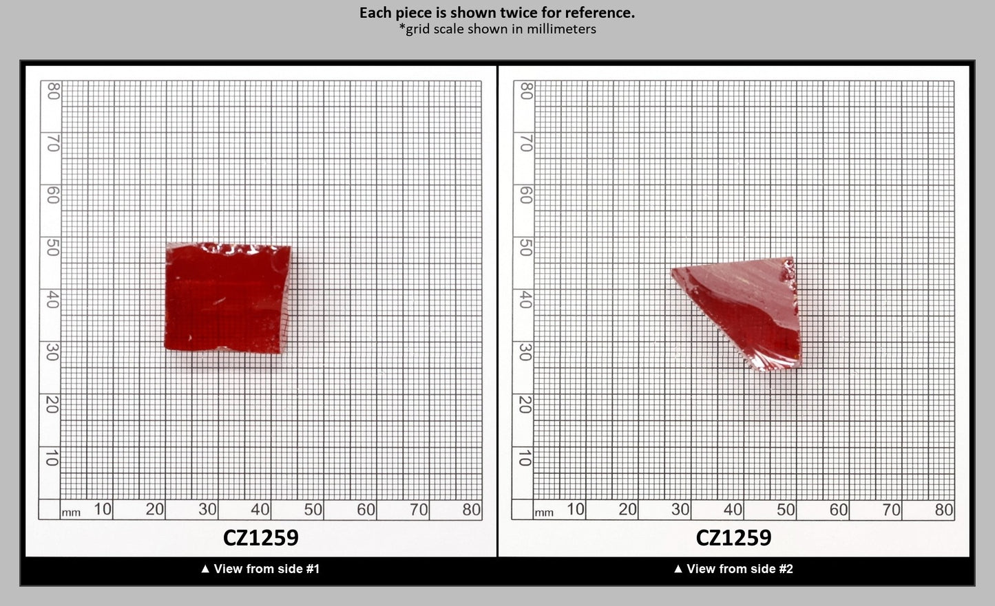 Red Cubic Zirconia Faceting Rough for Gem Cutting - Various Sizes : CZ1259
