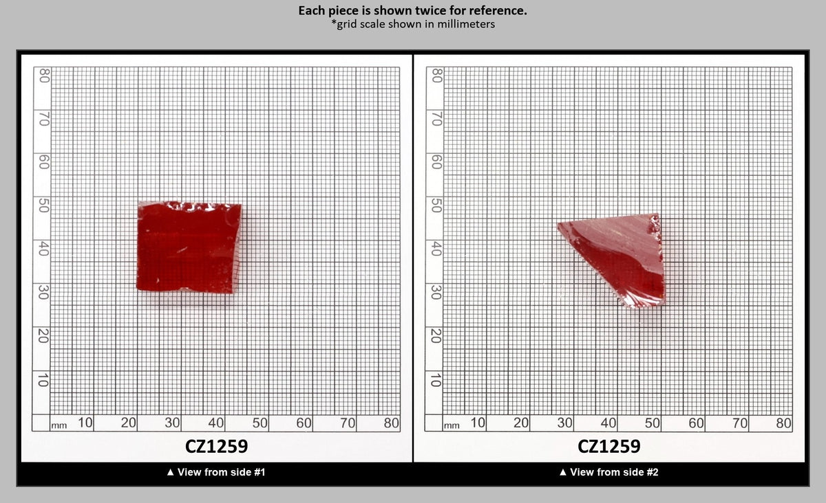 Red Cubic Zirconia Faceting Rough for Gem Cutting - Various Sizes : CZ1259