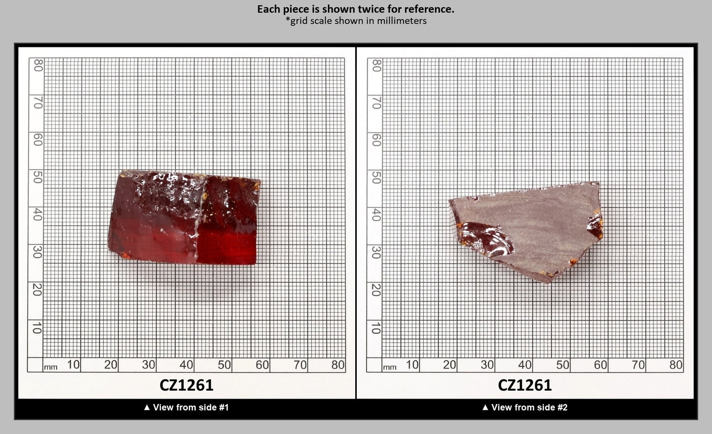 Red Cubic Zirconia Faceting Rough for Gem Cutting - Various Sizes : CZ1261