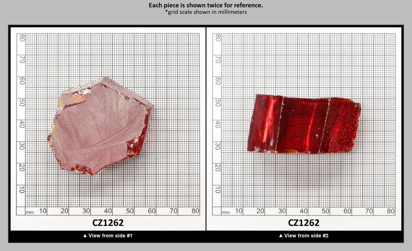 Red Cubic Zirconia Faceting Rough for Gem Cutting - Various Sizes : CZ1262