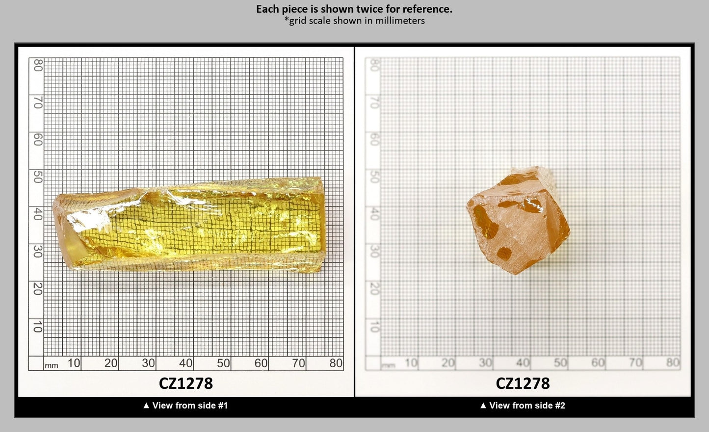 Canary Yellow Diamond Cubic Zirconia Faceting Rough for Gem Cutting - Various Sizes : CZ1278