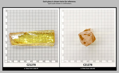 Canary Yellow Diamond Cubic Zirconia Faceting Rough for Gem Cutting - Various Sizes : CZ1278