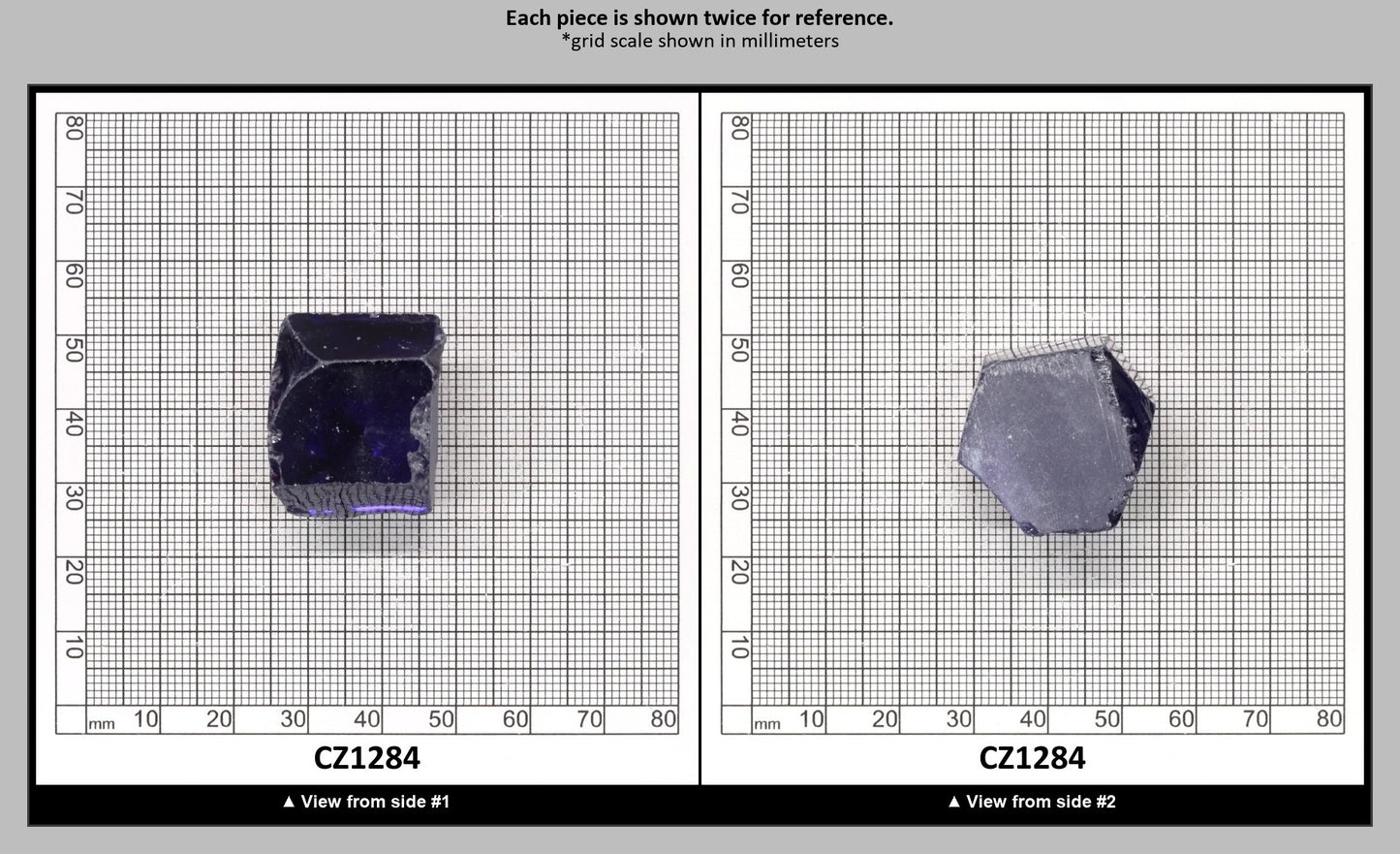 Tanzanite Cubic Zirconia Faceting Rough for Gem Cutting - Various Sizes : CZ1284