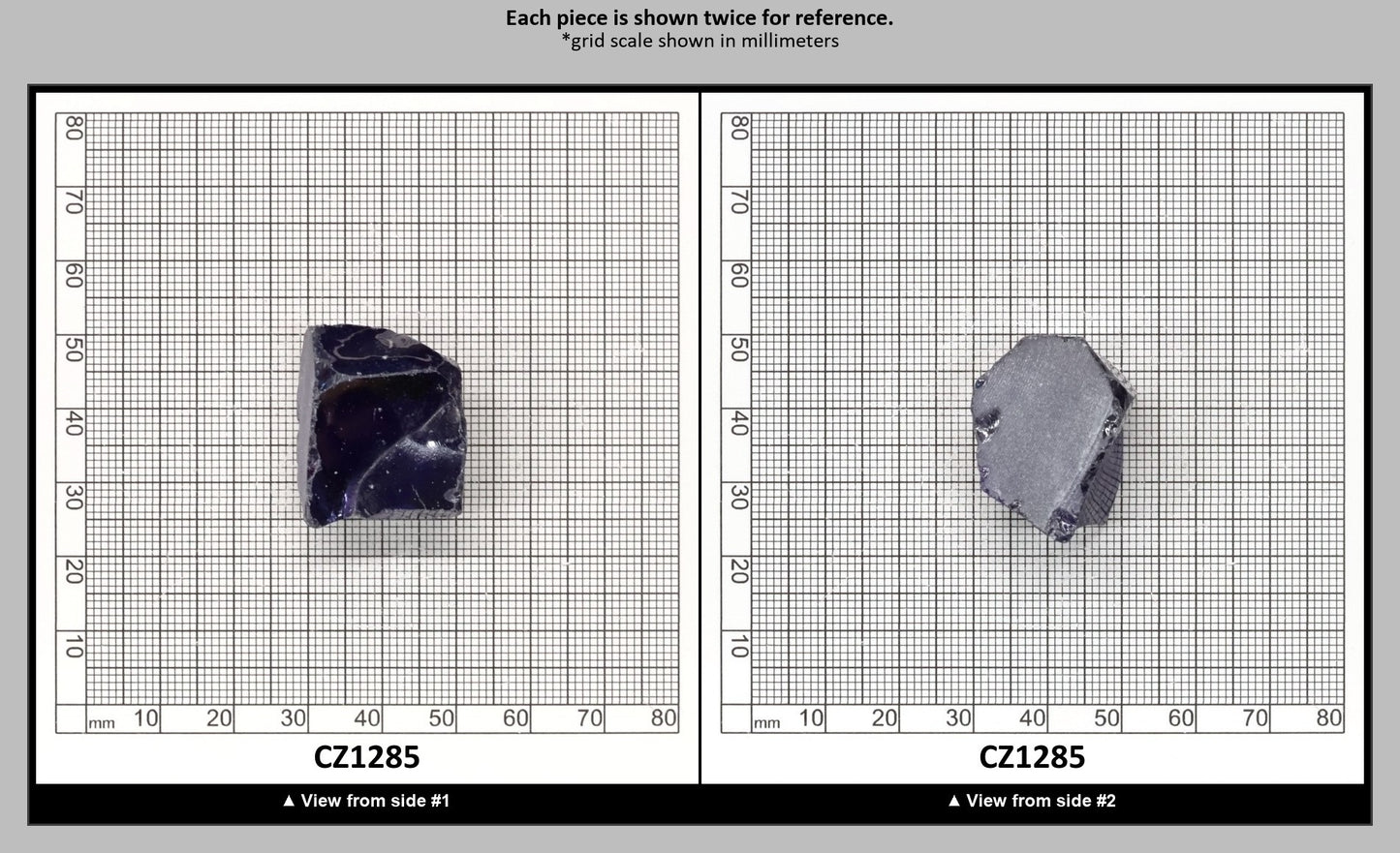 Tanzanite Cubic Zirconia Faceting Rough for Gem Cutting - Various Sizes : CZ1285