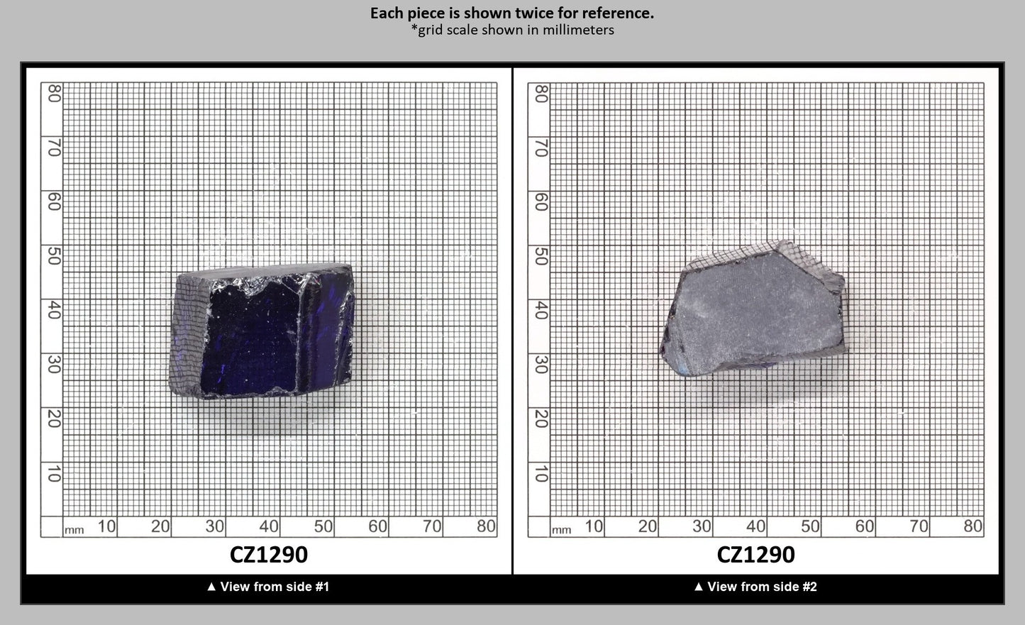 Tanzanite Cubic Zirconia Faceting Rough for Gem Cutting - Various Sizes : CZ1290