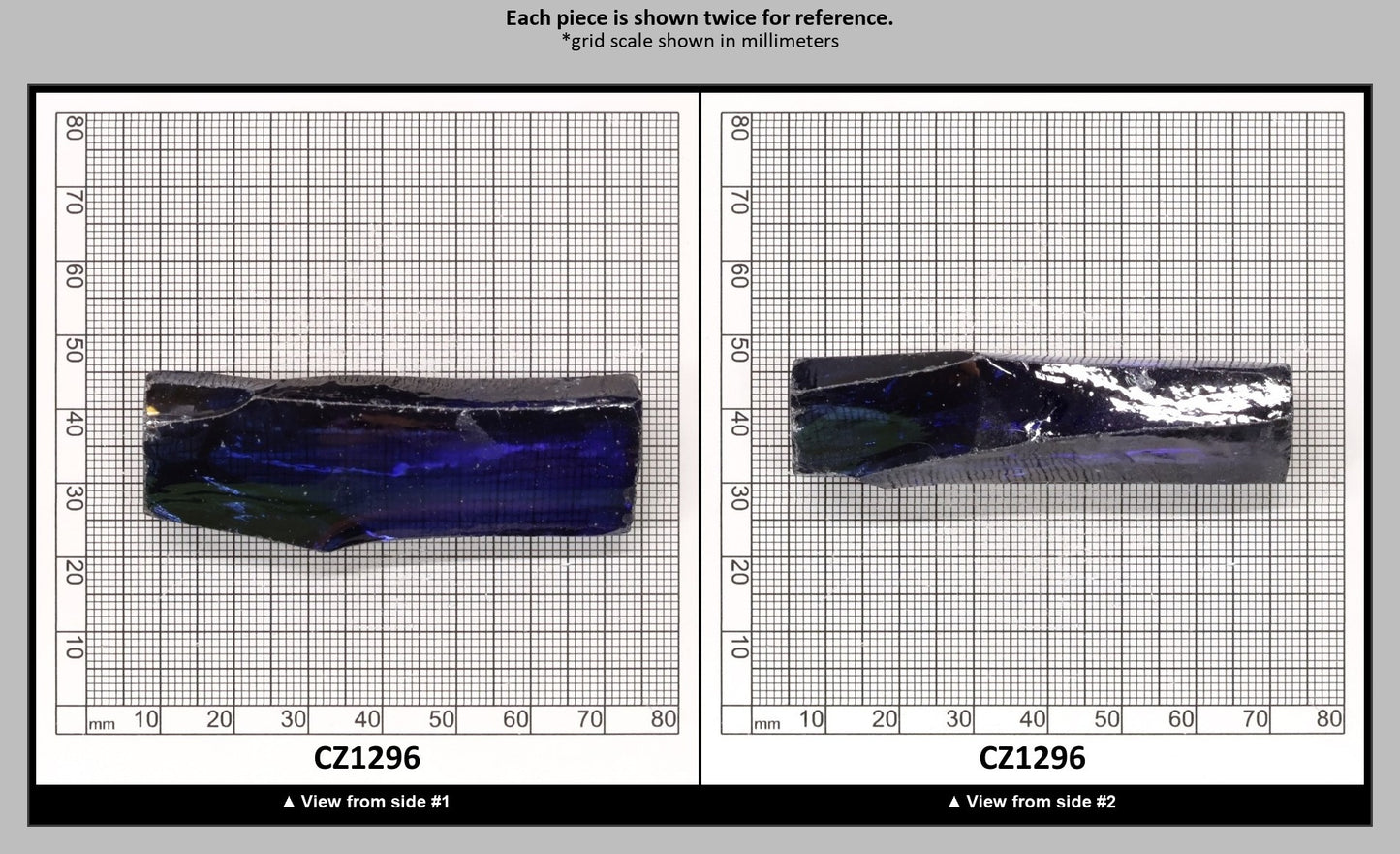 Tanzanite Cubic Zirconia Faceting Rough for Gem Cutting - Various Sizes : CZ1296