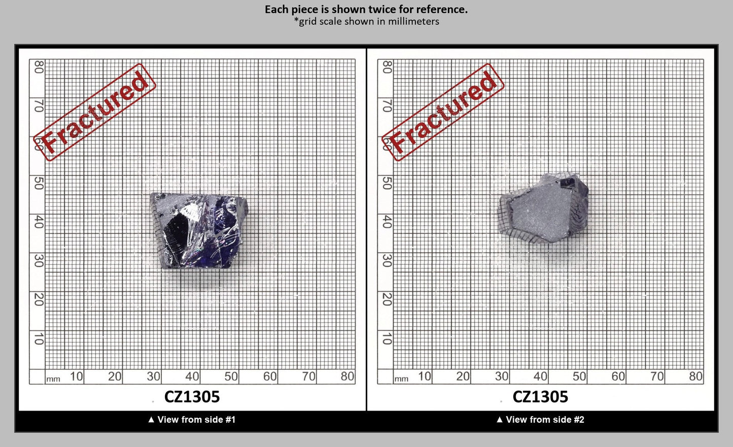 Tanzanite Cubic Zirconia Faceting Rough for Gem Cutting - Various Sizes : CZ1305