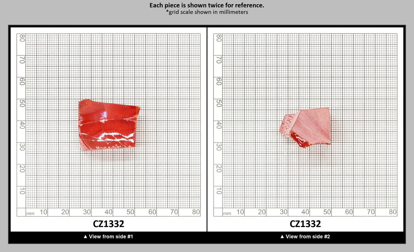 Dark Red Cubic Zirconia Faceting Rough for Gem Cutting - Various Sizes : CZ1332