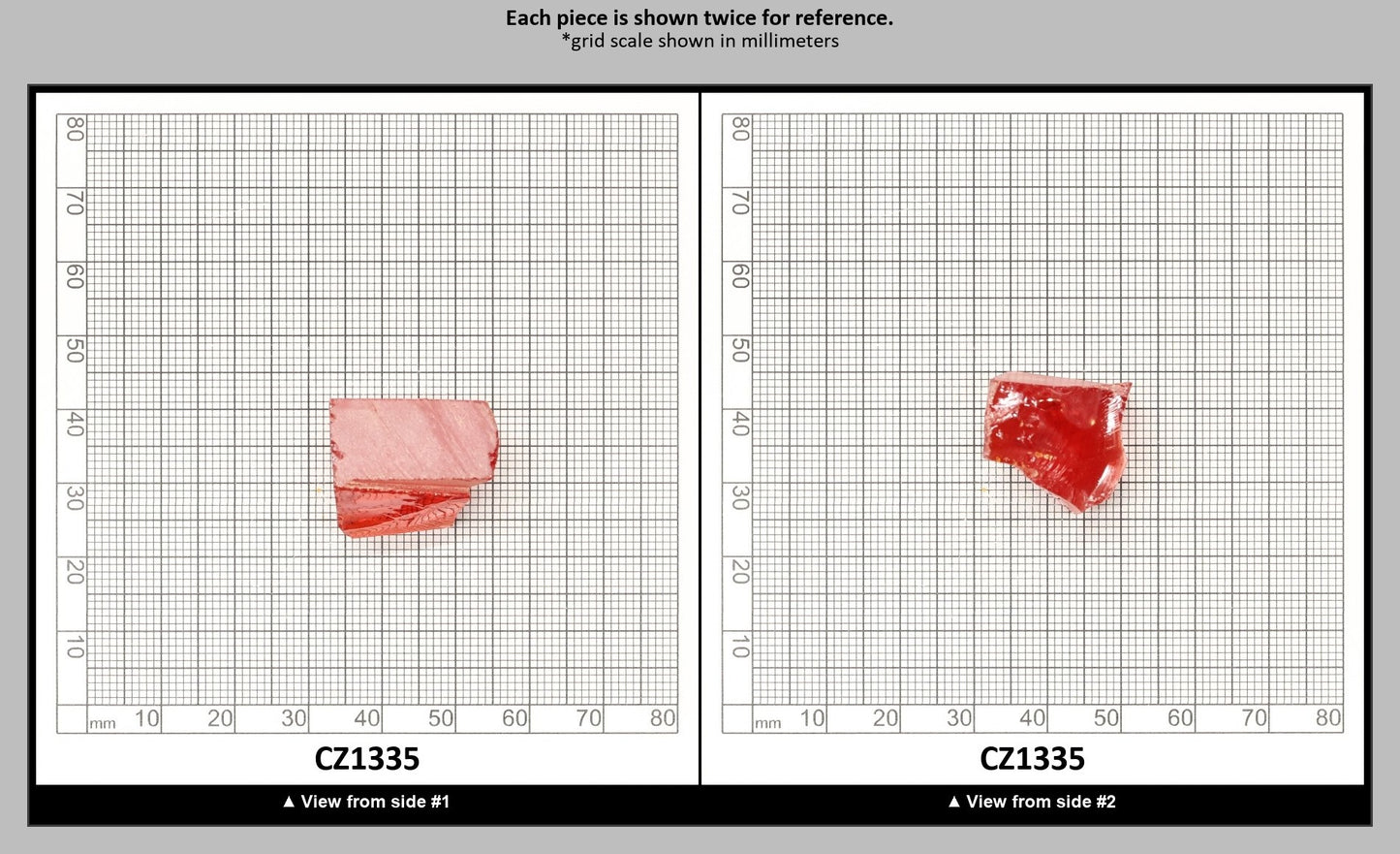 Dark Red Cubic Zirconia Faceting Rough for Gem Cutting - Various Sizes : CZ1335