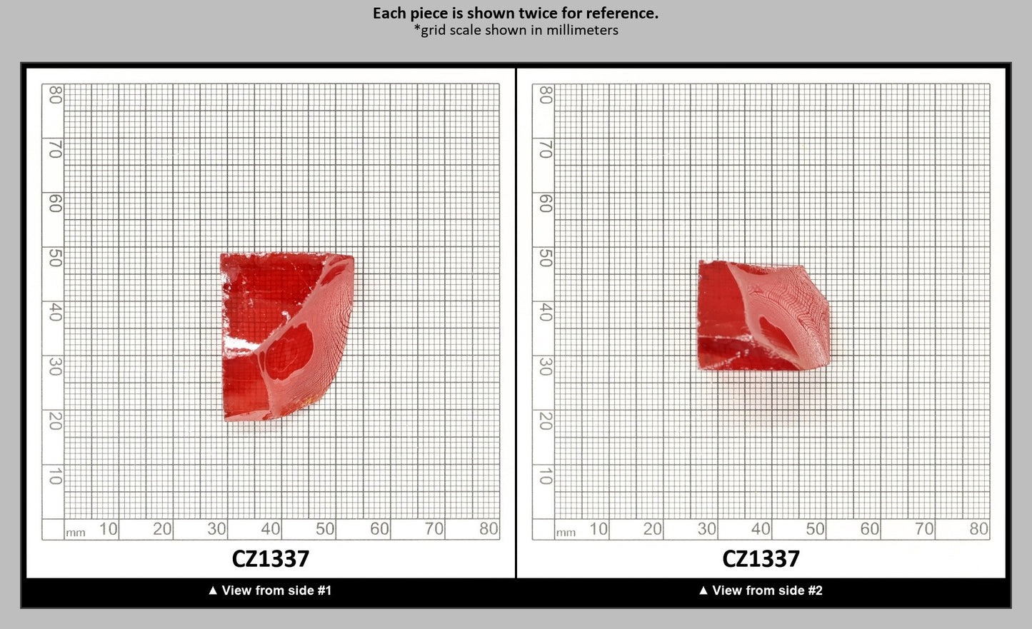 Dark Red Cubic Zirconia Faceting Rough for Gem Cutting - Various Sizes : CZ1337