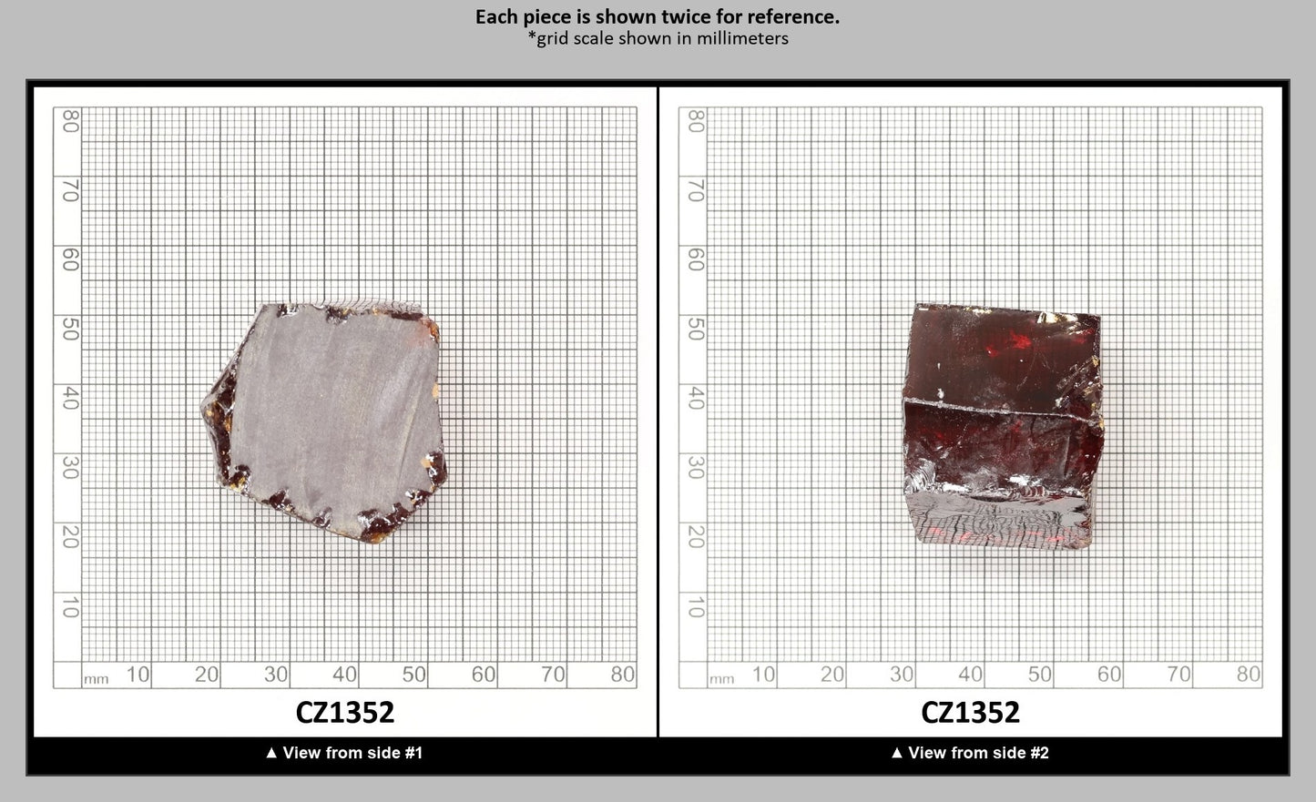 Garnet Cubic Zirconia Faceting Rough for Gem Cutting - Various Sizes : CZ1352