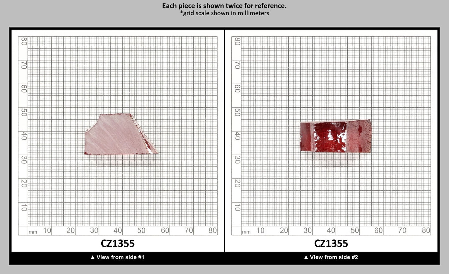 Garnet Cubic Zirconia Faceting Rough for Gem Cutting - Various Sizes : CZ1355