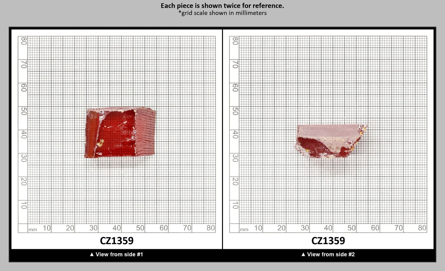Garnet Cubic Zirconia Faceting Rough for Gem Cutting - Various Sizes : CZ1359