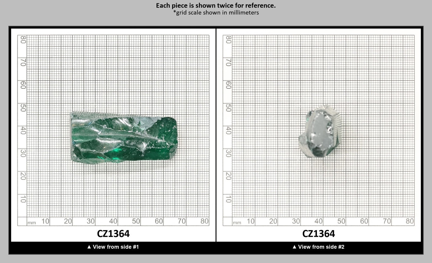 Emerald Cubic Zirconia Faceting Rough for Gem Cutting - Various Sizes : CZ1364