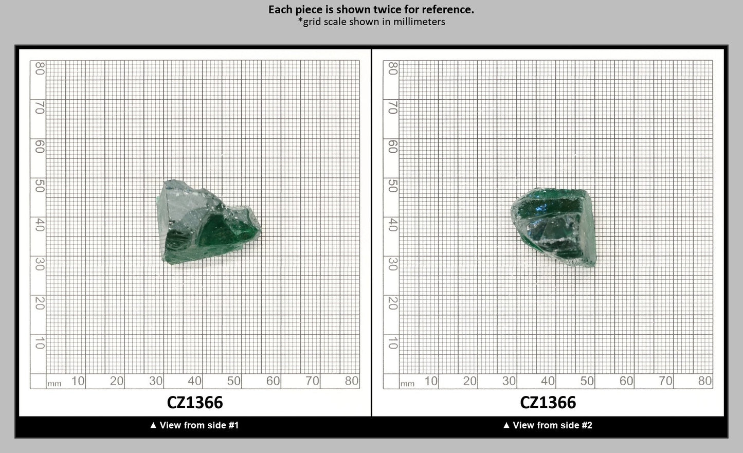 Emerald Cubic Zirconia Faceting Rough for Gem Cutting - Various Sizes : CZ1366