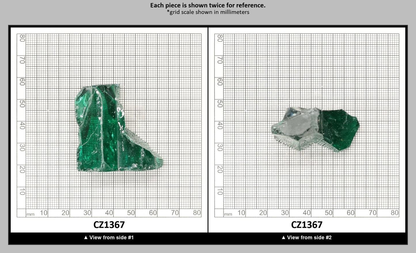 Emerald Cubic Zirconia Faceting Rough for Gem Cutting - Various Sizes : CZ1367