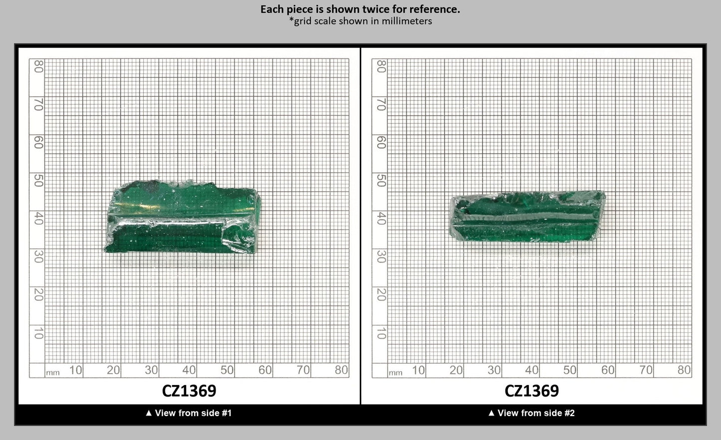 Emerald Cubic Zirconia Faceting Rough for Gem Cutting - Various Sizes : CZ1369