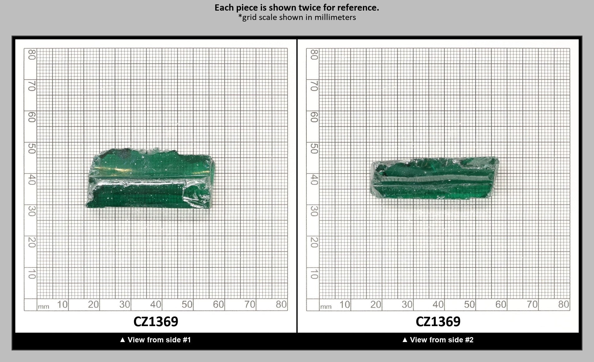 Emerald Cubic Zirconia Faceting Rough for Gem Cutting - Various Sizes : CZ1369