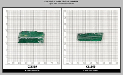 Emerald Cubic Zirconia Faceting Rough for Gem Cutting - Various Sizes : CZ1369