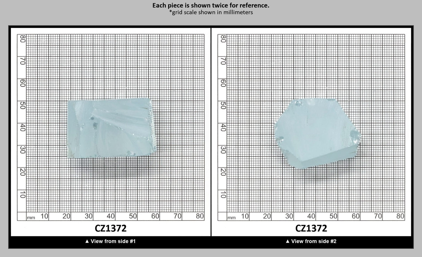 Ice Blue Cubic Zirconia Faceting Rough for Gem Cutting - Various Sizes : CZ1372