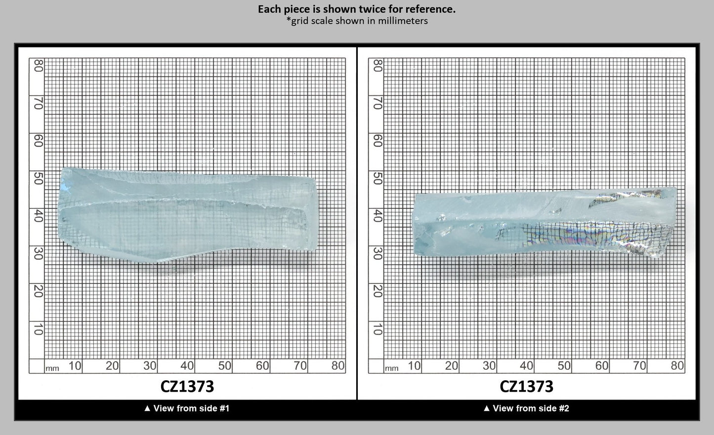 Ice Blue Cubic Zirconia Faceting Rough for Gem Cutting - Various Sizes : CZ1373