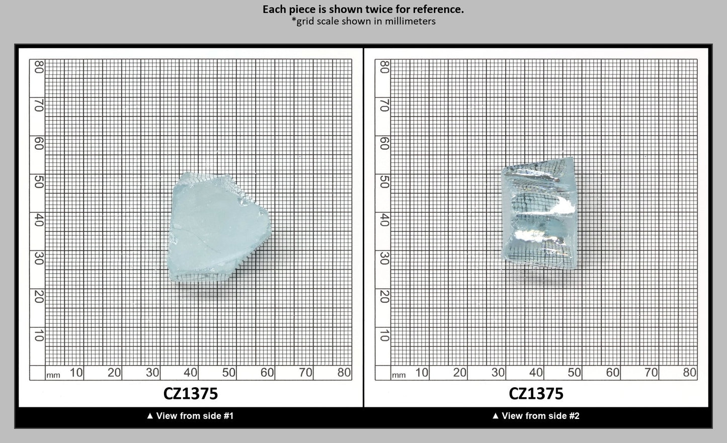 Ice Blue Cubic Zirconia Faceting Rough for Gem Cutting - Various Sizes : CZ1375