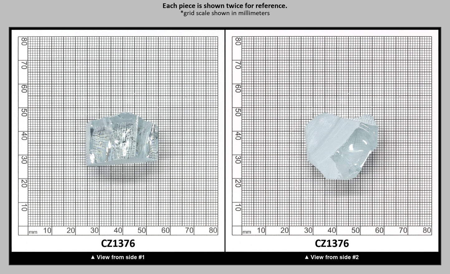 Ice Blue Cubic Zirconia Faceting Rough for Gem Cutting - Various Sizes : CZ1376