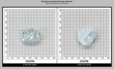 Ice Blue Cubic Zirconia Faceting Rough for Gem Cutting - Various Sizes : CZ1376