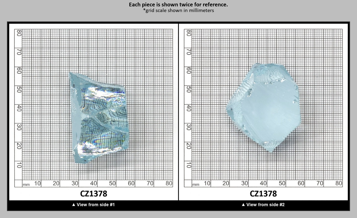 Ice Blue Cubic Zirconia Faceting Rough for Gem Cutting - Various Sizes : CZ1378